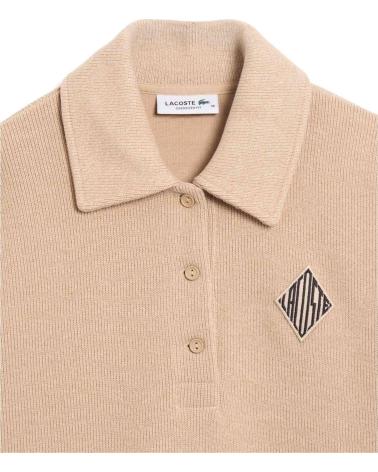 LACOSTE SUDADERA SF9781-00-4KI BEIGE DE MUJER