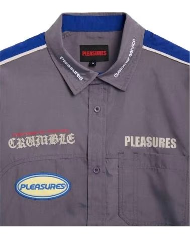 PLEASURES POLO DE MANGA CORTA P25SU005-GREY EN GRIS PARA UNISEX