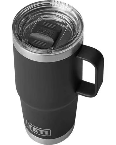 YETI GOBELET THERMIQUE SKU-0320-BLK AVEC ANSE, ACIER INOXYDABLE NOIR