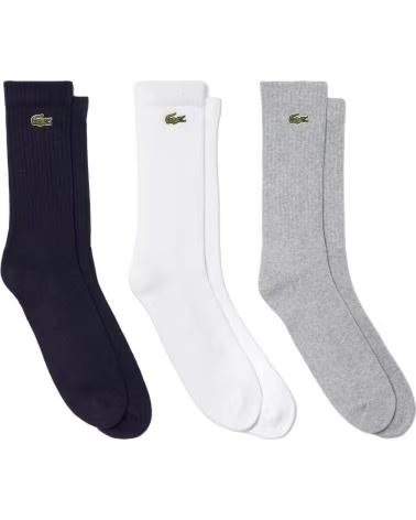 LACOSTE PACK DE 3 PAIRES DE CHAUSSETTES CLASSIC SPORT SILVER CHINE - WHITE NAVY