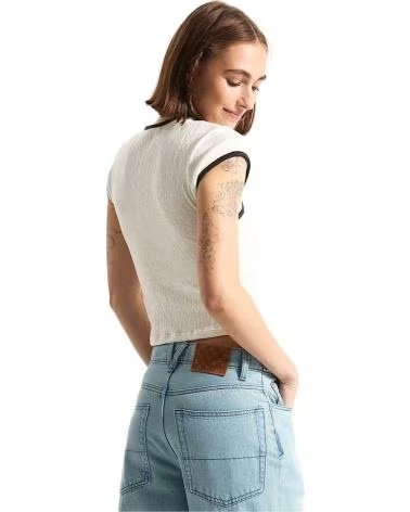 VANS OFF THE WALL CAMISETA DE MANGA CORTA VANS CAMISETAS VANS KARI TIE NECK TOP CLAS EN BLANCO PARA MUJER