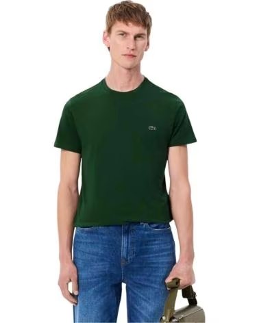 LACOSTE T-SHIRT PIMA TH6709 MANGA CURTA HOMEM VERDE