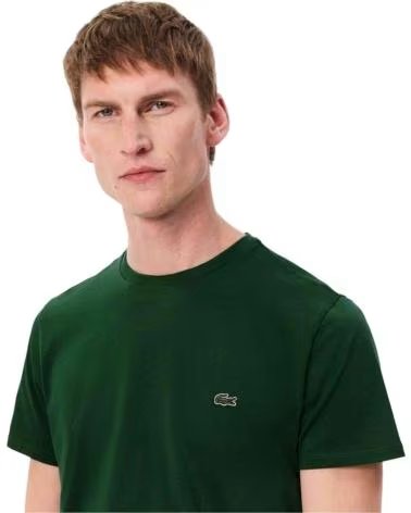 LACOSTE T-SHIRT PIMA TH6709 MANGA CURTA HOMEM VERDE