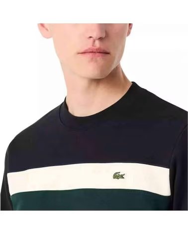 LACOSTE FELPA COLOUR-BLOCK FLEECE UOMO BLANCO