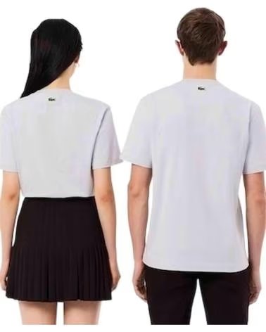 LACOSTE EMBOSSED BRANDING KURZARM-T-SHIRT UNISEX GRAU GRIS