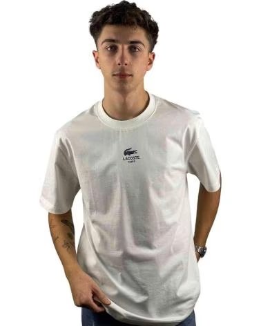 LACOSTE T-SHIRT TH2739 A MANICHE CORTE BLANCO