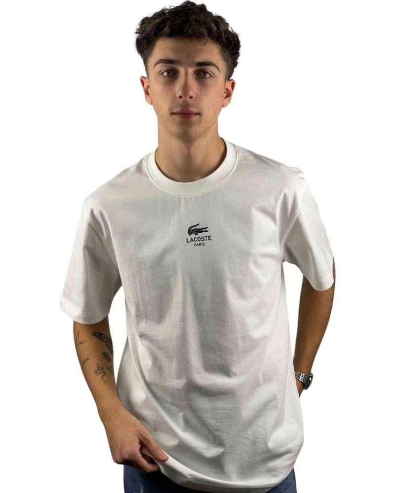 LACOSTE T-SHIRT TH2739 A MANICHE CORTE BLANCO
