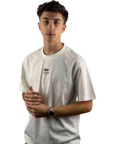 LACOSTE T-SHIRT TH2739 A MANICHE CORTE BLANCO