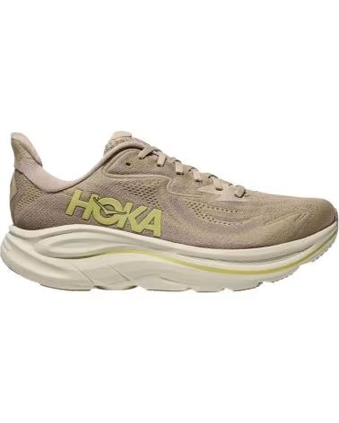 HOKA CLIFTON 10 RUNNING SHOES FOR MEN IN RAW LINEN-STONE BEIG