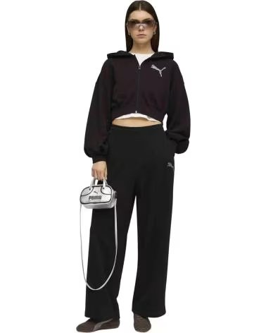 PUMA SWEATSHIRT COM CAPUZ 635394-01, DESIGN CURTO PRETO COM STRASS BLACK