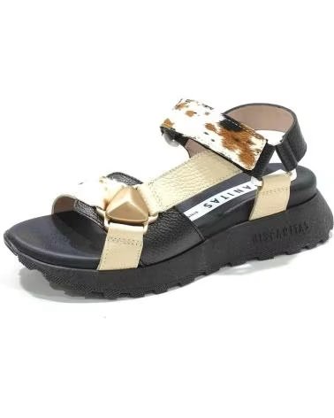 HISPANITAS SANDALIAS 121-264807 EN BLANCO PARA MUJER BUTTER NEGRO