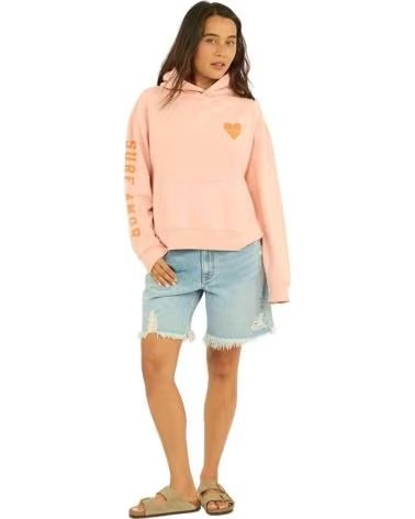 SISSTREVOLUTION FELPA CON CAPPUCCIO SURF CHECK FLEECE BEACH BLUSH