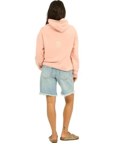 SISSTREVOLUTION FELPA CON CAPPUCCIO SURF CHECK FLEECE BEACH BLUSH