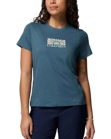 COLUMBIA CAMISETAS MUJER MODELO RUBY SPRINGS GRAPHIC FIT COLOR AZUL 429