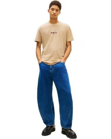 TOMMY HILFIGER CAMISETA DE MANGA CORTA - CAMISETA EN BEIGE PARA HOMBRE GENTLE GOLD
