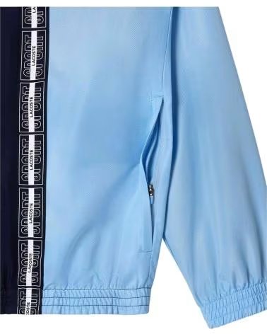 LACOSTE FELPA BH1041-00 CON CAPPUCCIO E ZIP VERDE-AZUL MARINO-BLANCO-7UP