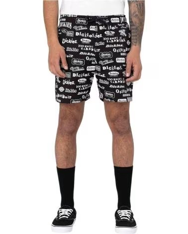 DICKIES PANTALONCINI DK0A4XON STAMPATI NEGRO - BLANCO