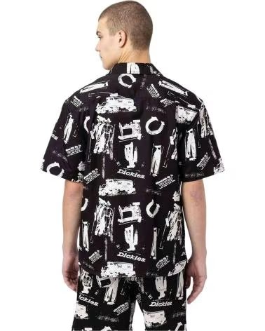 DICKIES CAMISA DK0A4XN7 ESTAMPADA DE MANGA CORTA NEGRO - BLANCO