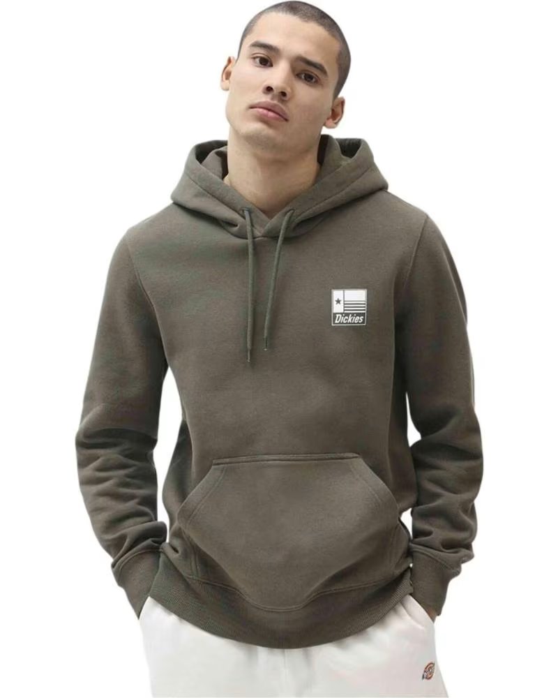 DICKIES FELPA CON CAPPUCCIO TAYLOR VERDE GRIS