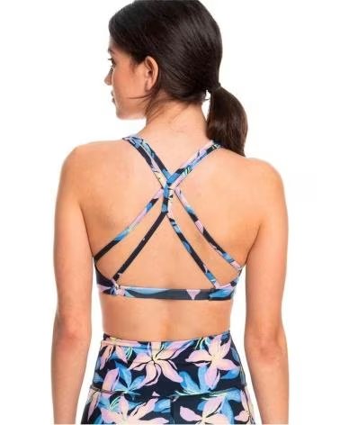 ROXY REGGISENO SPORTIVO HEART INTO IT BRA PT CON STAMPA FLOREALE NEGRO-KVJ8