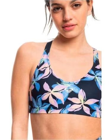 ROXY REGGISENO SPORTIVO HEART INTO IT BRA PT CON STAMPA FLOREALE NEGRO-KVJ8