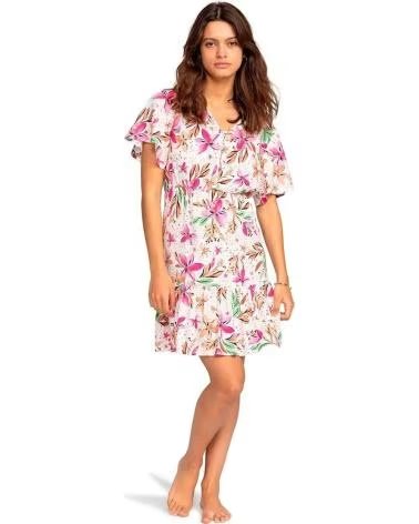 ROXY ABITO MONO SEA SYMPHONY CON STAMPA FLOREALE BLANCO-WBK3