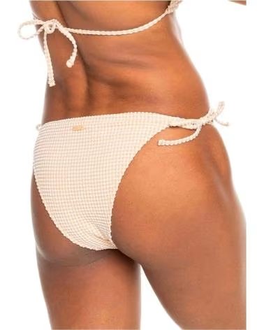 ROXY GINGHAM TS CHEEKY BIKINI BOTTOM BEIGE BROWN MARRóN-CJJ0