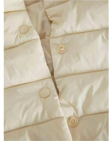 JJXX Chaqueta Nora Lightweight Collar-Less - Chaqueta en beige para mujer CRUDO