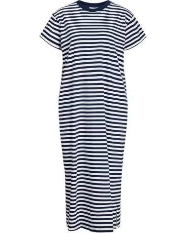 JJXX KLEID ANNABEL LOOSE GESTREIFT KURZARM BLANCO-AZUL MARINO