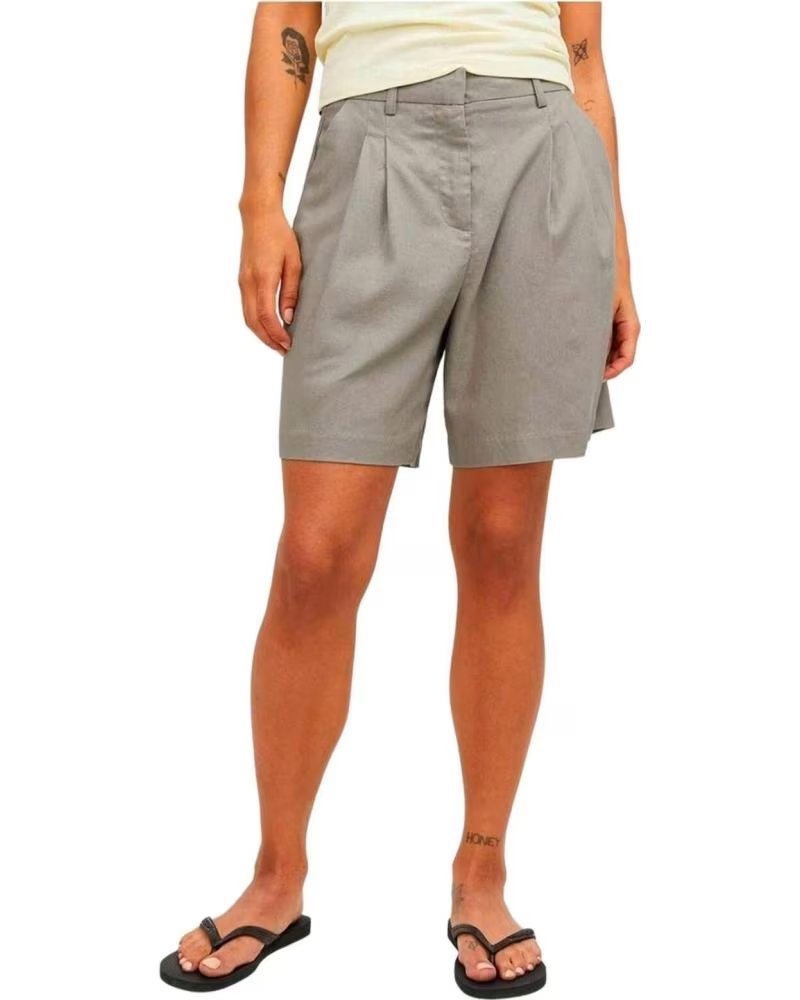 JJXX SHORT CIMBERLY LINEN RLX HW - BERMUDA GRIS FEMME BEIGE