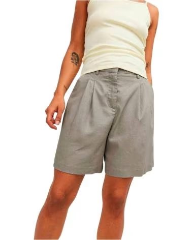 JJXX SHORT CIMBERLY LINEN RLX HW - BERMUDA GRIS FEMME BEIGE