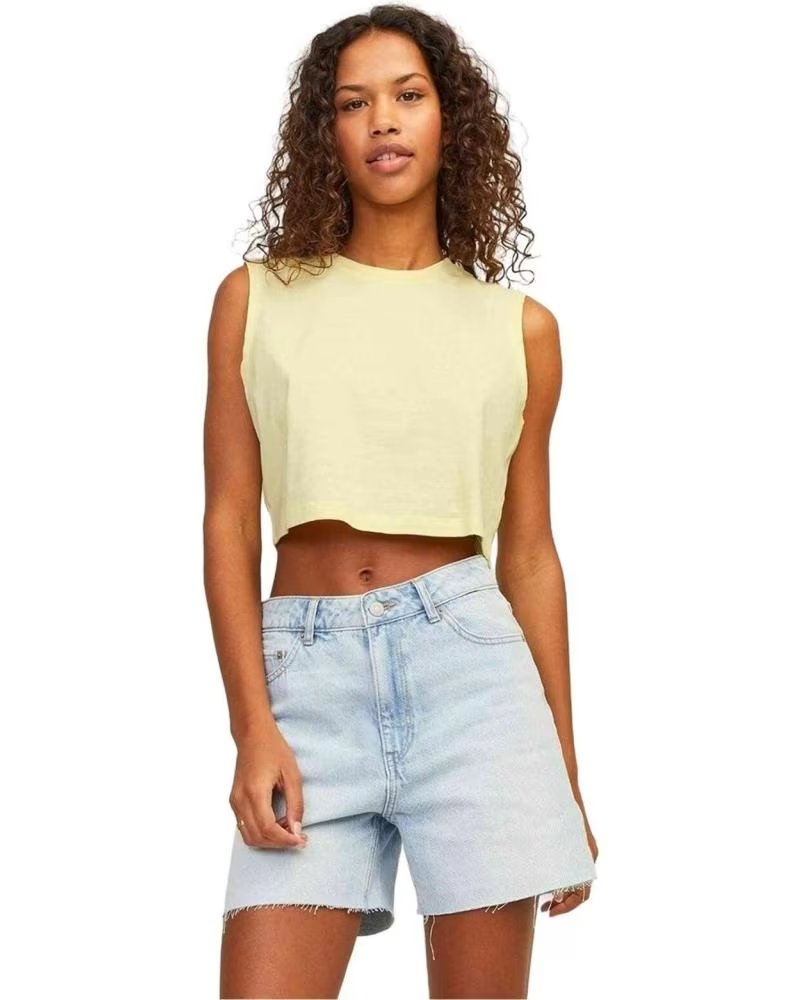 JJXX ALVIRA SLIM CROP SHORT SLEEVE T-SHIRT YELLOW AMARILLO