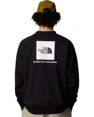 THE NORTH FACE FELPA THE CON LOGO E SLOGAN SUL RETRO NEGRO