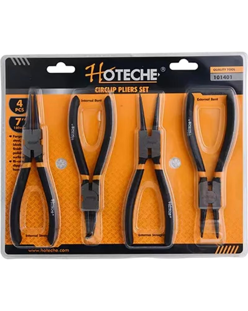 HOTECHE 4-TEILIGES SEEGERRINGZANGEN-SET 7 ZOLL 101401 MULTICOLOR