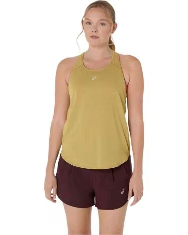 ASICS CAMISETA DE TIRANTES ROAD TANK MUJER OCRE