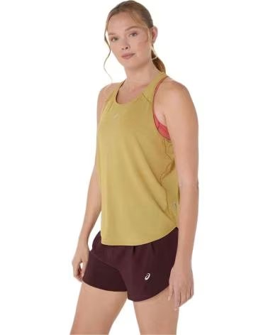 ASICS CAMISETA DE TIRANTES ROAD TANK MUJER OCRE