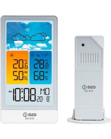 ELCO ESTAÇÃO METEOROLÓGICA DIGITAL ED-67E COM VISOR LCD A CORES MULTICOLOR