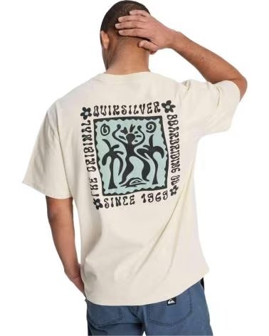 QUICKSILVER CAMISETA DE MANGA CORTA QUIKSILVER EQYZT08300-WBS0 EN BEIGE PARA HOMBRE AZUL