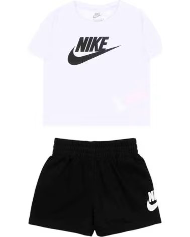 NIKE CHANDAL NKN CLUB TEE AND SHORT SET NEGRO 66L596-F66 C BLANCO