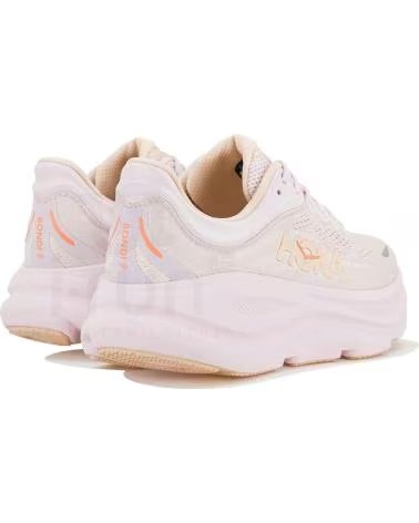 HOKA ZAPATILLAS ZAPATILLAS BONDI 9 ROSA NARANJA EN BEIGE PARA UNISEX MUJER