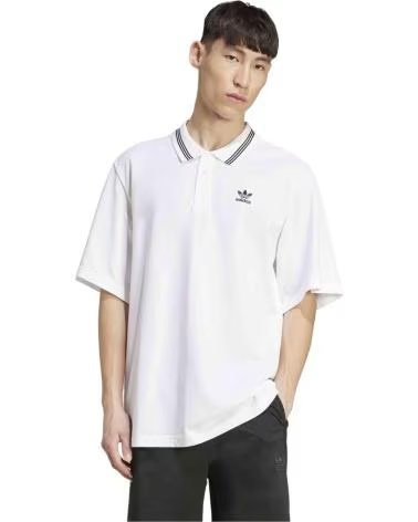 ADIDAS CAMISETA POLO LOOSE FIT BLANCO Y NEGRO PARA HOMBRE BLANCO-NEGRO