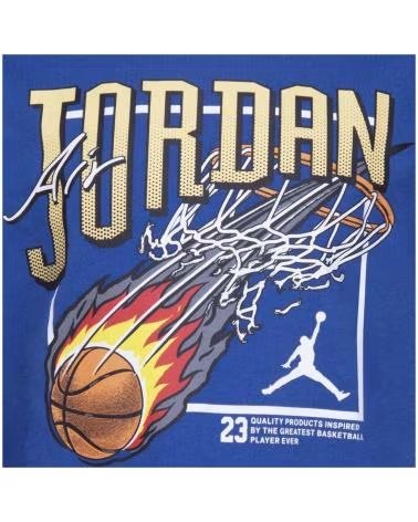 JORDAN CONJUNTO JDB COURT AIR TEE SHORT MESH PARA NIÑOS CEMEN GREY-TRUE BLUE