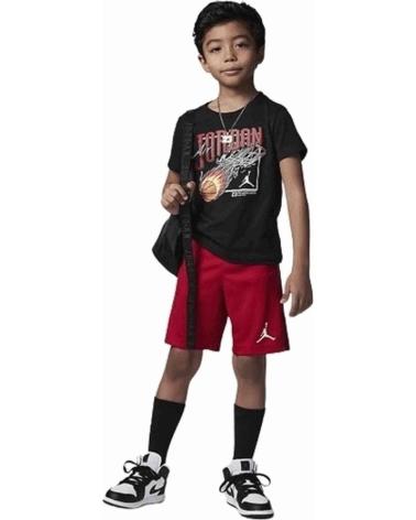 JORDAN CONJUNTO INFANTIL JDB COURT AIR TEE & MESH SHORT SET CEMEN GREY-TRUE BLUE