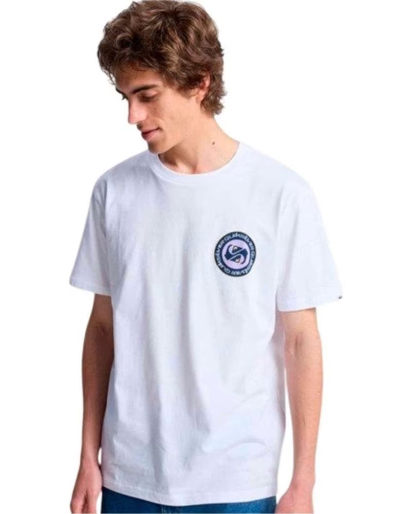 QUICKSILVER T-SHIRT QUIKSILVER 8290-WBB BIANCA A MANICHE CORTE DA UOMO BLANCO