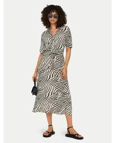 JDY VESTIDO MIDI ESTAMPADO ANIMAL PRINT NEGRO