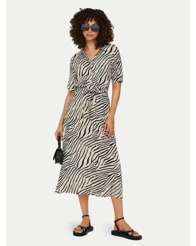JDY VESTIDO MIDI ESTAMPADO ANIMAL PRINT NEGRO