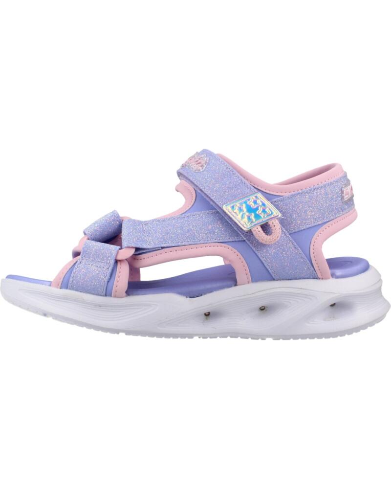 SKECHERS SANDALIAS SOLA GLOW PARA NIÑA, AJUSTE CON VELCRO LVLP