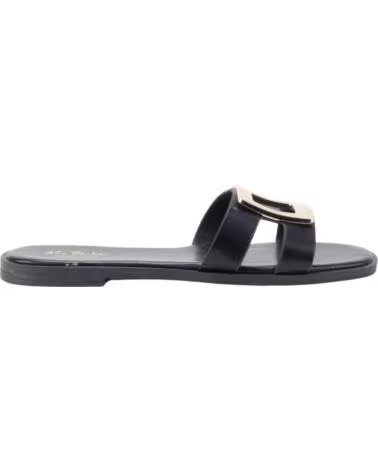 KESLEM SANDALIAS PLANAS LU015 CON HEBILLA DECORATIVA NEGRO