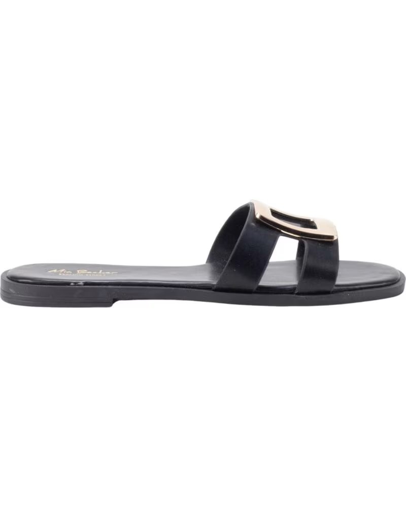 KESLEM SANDALIAS PLANAS LU015 CON HEBILLA DECORATIVA NEGRO