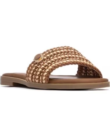 REFRESH FLAT SANDALS WITH BRAIDED CAMEL STRAP